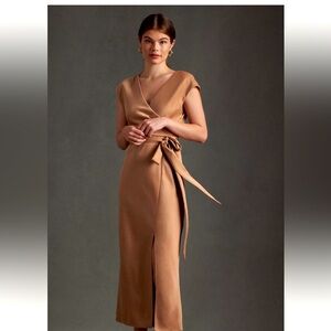 NWT $228 retail. Size 16. BHLDN Formal/Semi formal Bronze, wrap dress.
